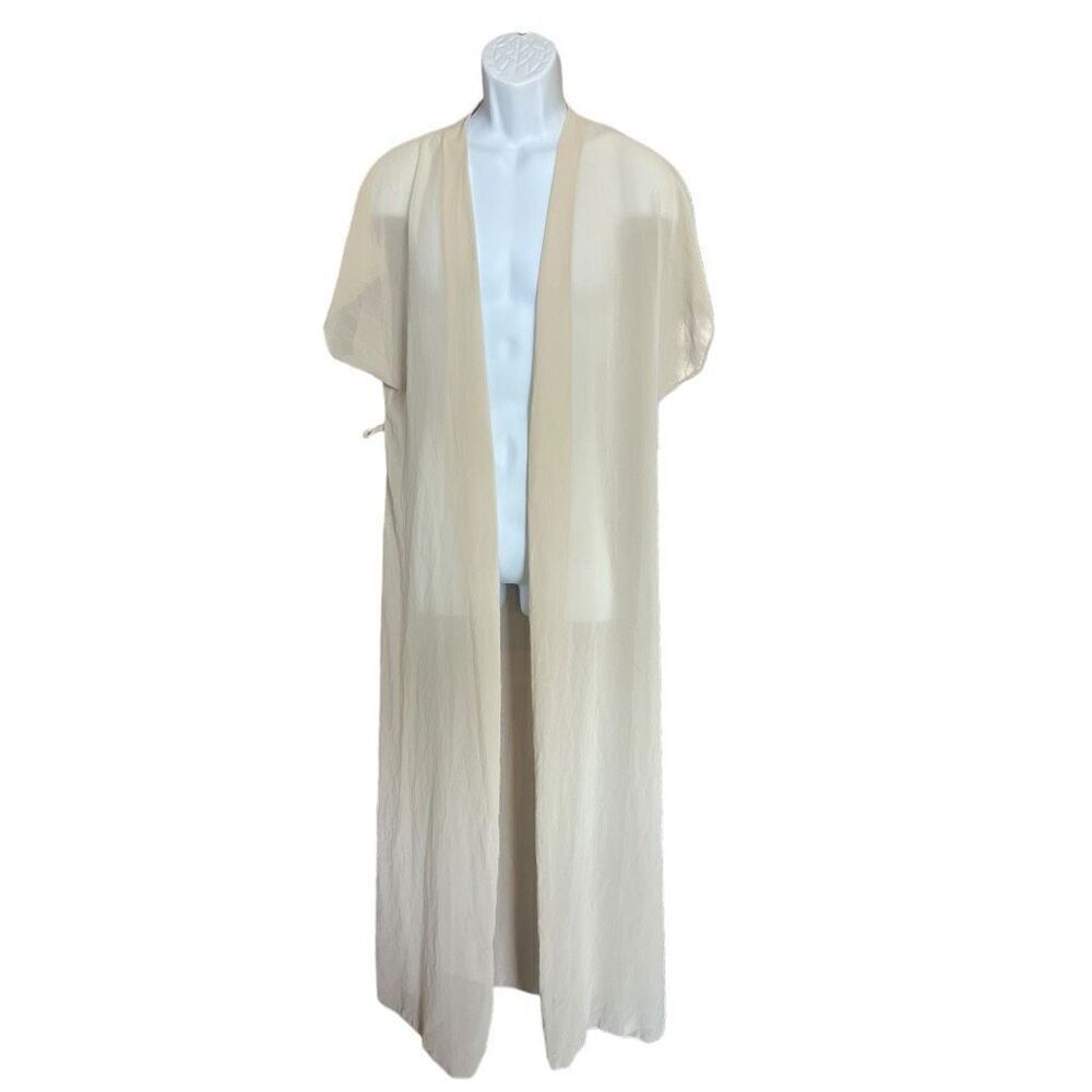 NWT Womens Nasty Gal Collection Chiffon Double Split Maxi Cover Up in Stone - 6